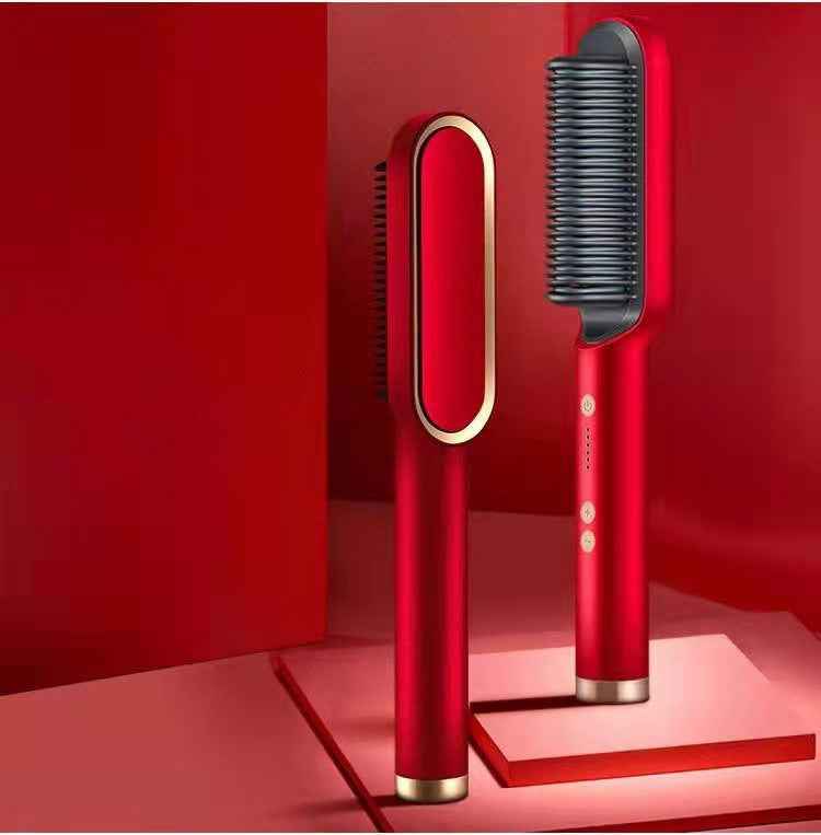 2 In 1 Hair Straightener Hot Comb - Negative Ion Curling