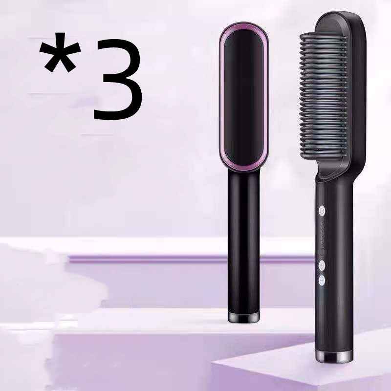 Petra store 2 In 1 Hair Straightener with brush design and sleek black finish for easy styling