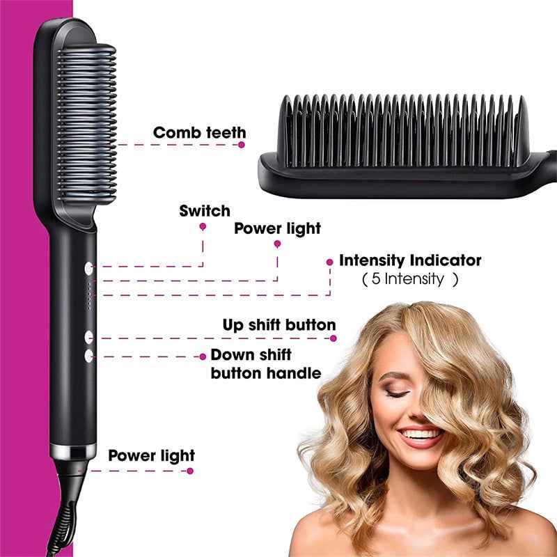 Petra store 2 In 1 Hair Straightener with comb teeth and intensity settings for styling hair
