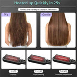 Petra store 2 In 1 Hair Straightener showing before and after results with quick heating feature
