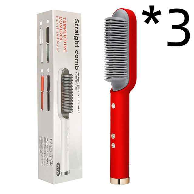 Petra store 2 In 1 Hair Straightener in red with temperature control and straight comb design