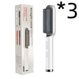 Petra store 2 In 1 Hair Straightener white straight comb with temperature control in packaging