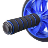 5-in-1 Home Sports and Fitness Kit blue exercise wheel with black foam grip handle for core workouts