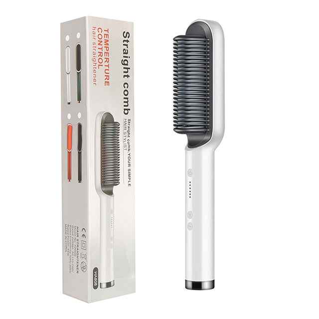 2 In 1 Hair Straightener Hot Comb - Negative Ion Curling
