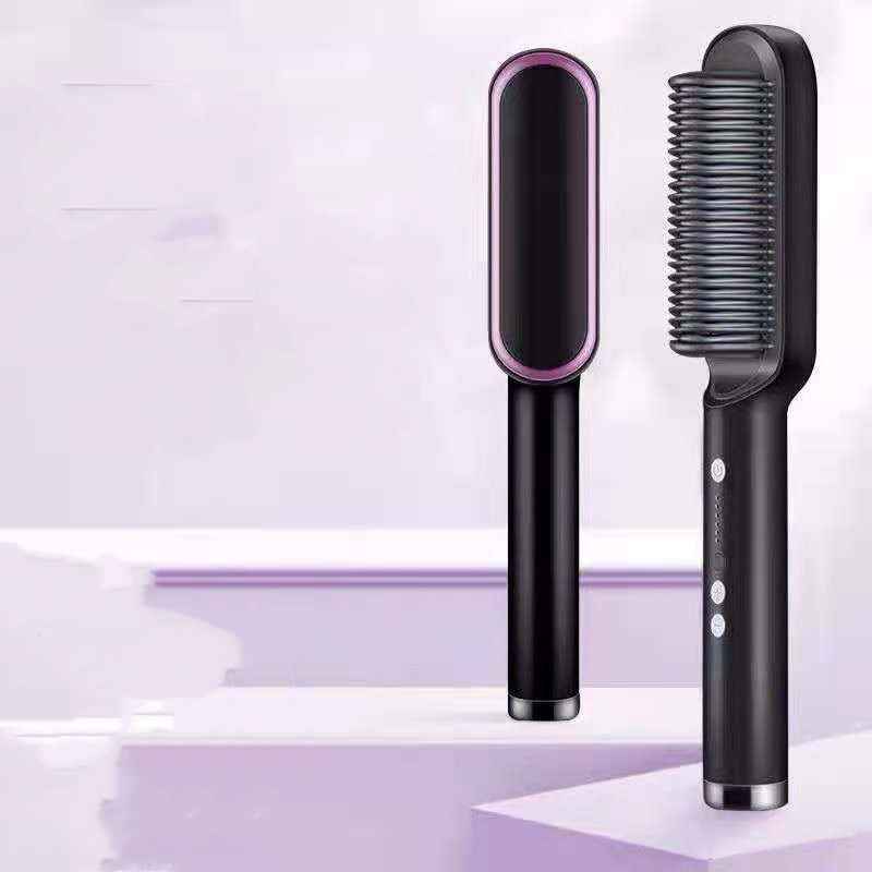 2 In 1 Hair Straightener Hot Comb - Negative Ion Curling