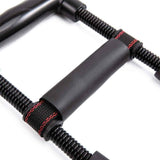 Close-up of black Adjustable Arm Trainer with padded grip and sturdy spring resistance for arm workouts