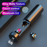 Petra store Wireless Bluetooth Earbuds with alloy matte charging case touch control and LED display