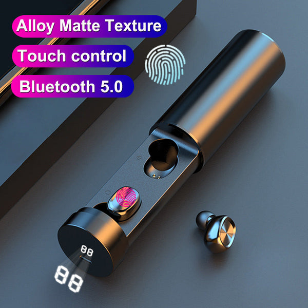 Petra store Wireless Bluetooth Earbuds with alloy matte charging case touch control and LED display