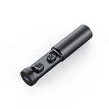 Petra store Wireless Bluetooth Earbuds in matte black with cylindrical charging case and LED battery display