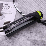 Black Bike Water Bottle with green cap and cycling graphic, perfect for fitness and wellness