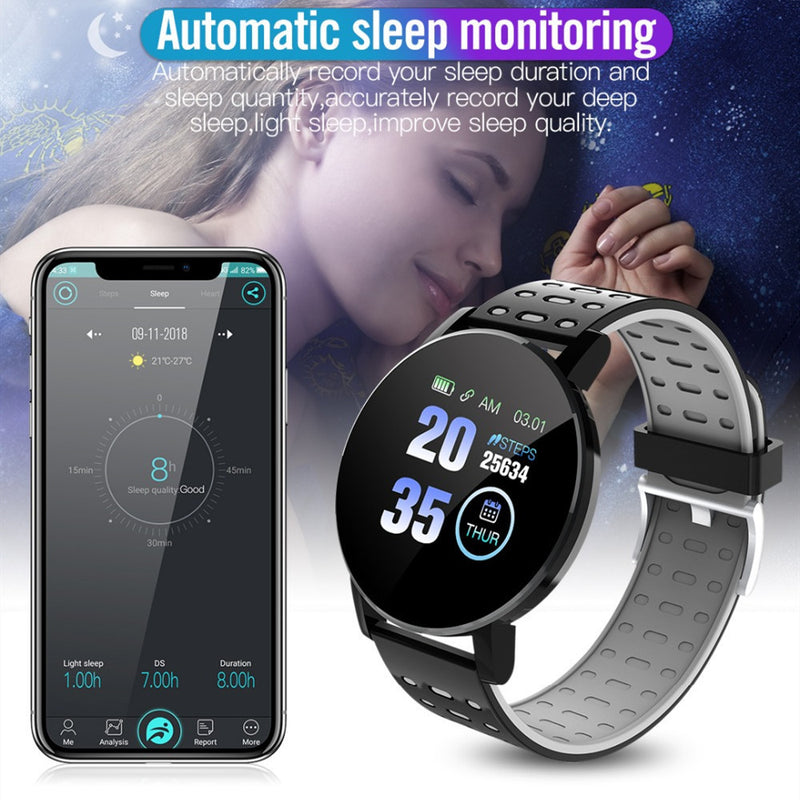 Petra store Bluetooth Smart Watch with automatic sleep monitoring and fitness tracking display