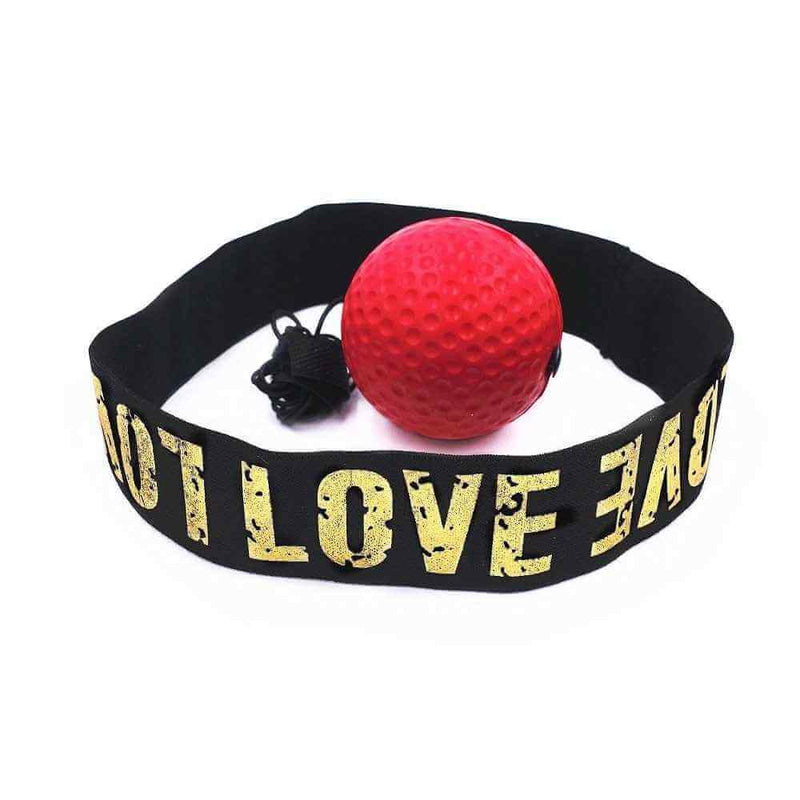 Boxing Reflex Speed Punch Ball with red textured ball and black adjustable headband from Petra store