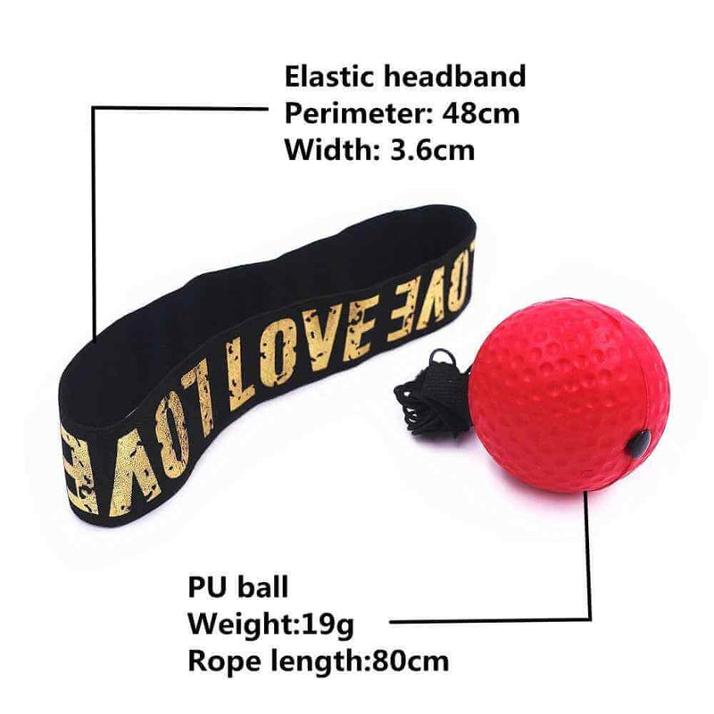 Boxing Reflex Speed Punch Ball with red PU ball and black elastic headband from Petra store