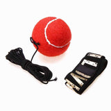 Boxing Reflex Speed Punch Ball set with red ball, attached string, and black hand strap for training