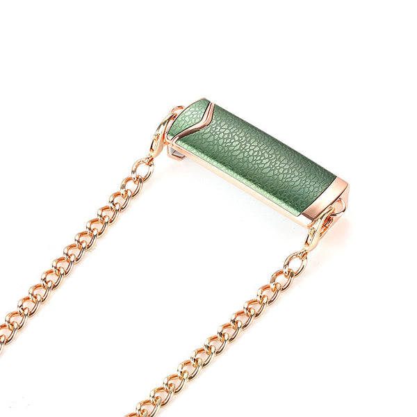 Petra store rose gold chain with green leather pad crossbody chain for smartphones stylish secure hands free carry