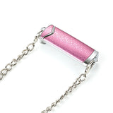 Petra store pink textured phone anchor with silver chain crossbody chain for smartphones for hands free carry