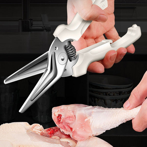Petra store kitchen scissors heavy duty poultry shears with spring loaded ergonomic handle cutting raw chicken bone