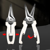 Petra store white stainless steel kitchen scissors with spring handle and safety lock for cutting herbs and poultry