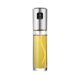 Petra store Cooking Oil Spray Bottle with clear glass body and silver spray nozzle for kitchen use