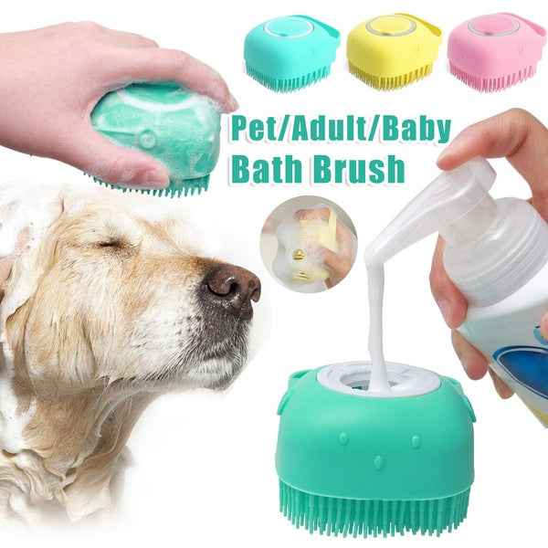 Petra store Dog Bath Brush in multiple colors with soft silicone bristles for gentle pet cleaning