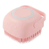 Petra store pink silicone Dog Bath Brush with soft bristles and ergonomic handle for easy grooming