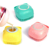 Petra store colorful silicone Dog Bath Brush with soft bristles for gentle pet grooming