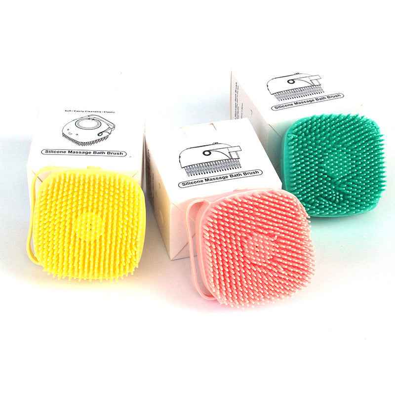 Petra store colorful silicone Dog Bath Brush set with soft bristles for gentle pet grooming