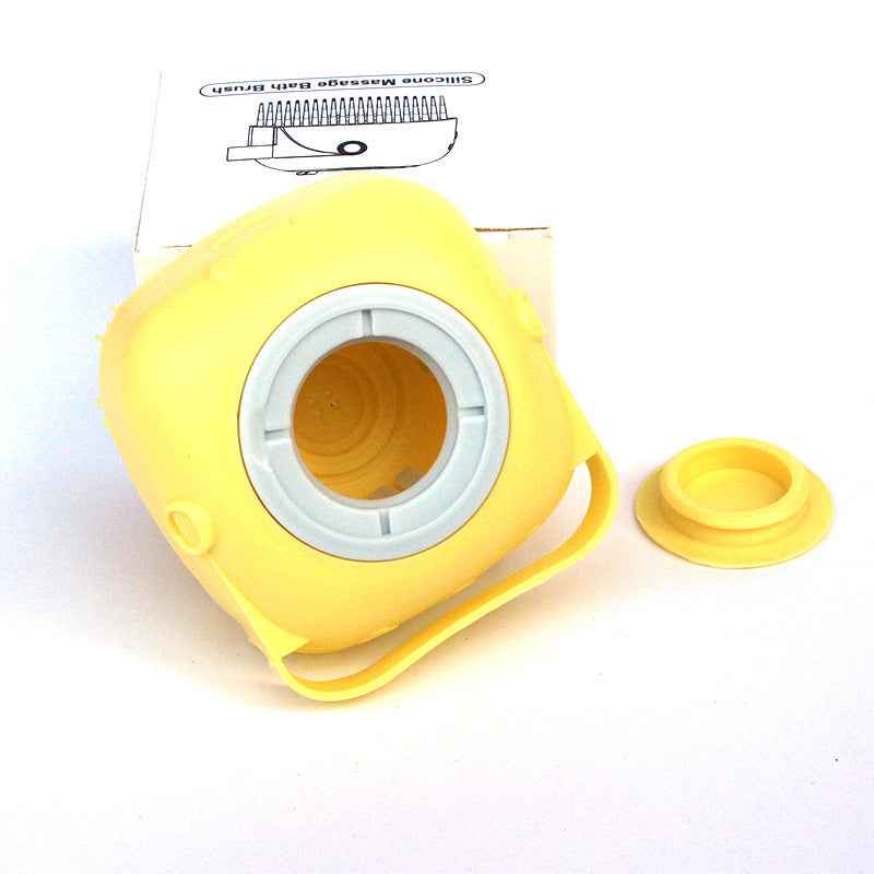 Petra store yellow silicone Dog Bath Brush with removable cap for easy grooming