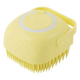 Petra store yellow silicone Dog Bath Brush with soft flexible bristles and ergonomic handle