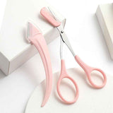 Petra store Eyebrow Trimming Knife With Comb and pink eyebrow scissors for precise grooming