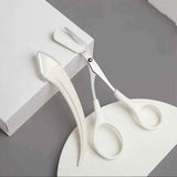 Petra store Eyebrow Trimming Knife With Comb and precision scissors in white for beauty and skincare