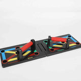 Petra store Push-up Board Bracket with red handles and multiple color-coded positions for shoulders back triceps and chest