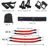 Petra store Resistance Band Bounce Trainer set with foam handles wrist and ankle cuffs belt bag and 35lb 40lb bands