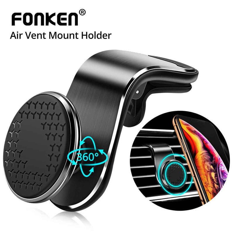 Petra store Magnetic Car Smartphone Holder air vent mount with 360 degree rotation in black