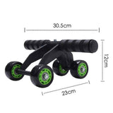 Petra store Four-Wheeled Abdominal Roller with black and green wheels for core strength training