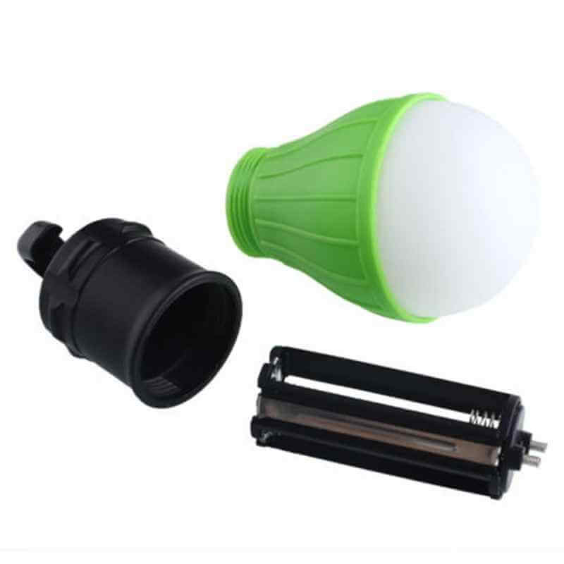 Petra store green and white Camping Tent Lights LED bulb with black battery holder and cap