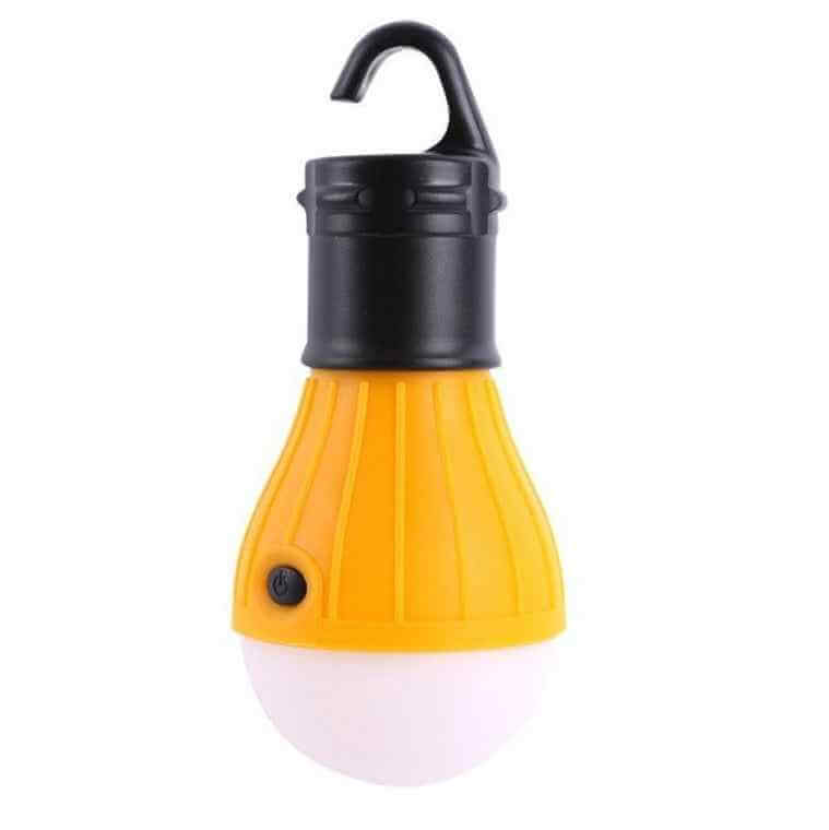 Petra store portable yellow and black camping tent lights with hook and power button
