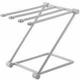 Petra store foldable dishcloth shelf in white with multiple rods for hanging and drying dishcloths