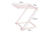 Petra store pink foldable dishcloth shelf with measurements for home and kitchen use