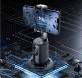 Petra store black Gimbal Smartphone Holder with AI display on smartphone showing tech circuitry