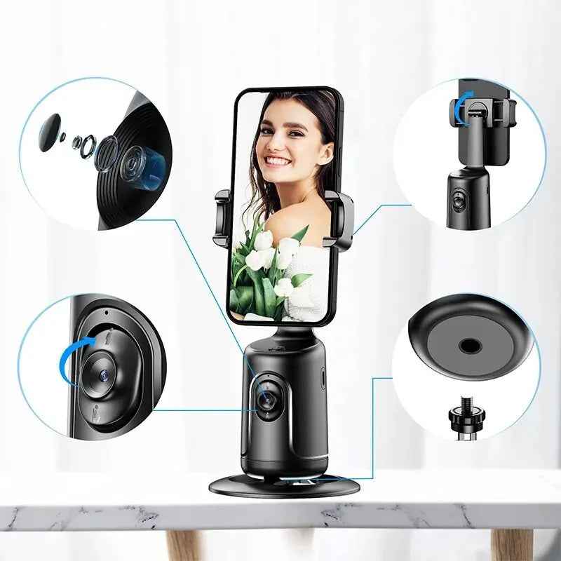 Petra store Gimbal Smartphone Holder with rotating base and secure phone clamp for stable video recording