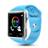 Kids smart watch with sim card in blue with touchscreen and call icons from Petra store
