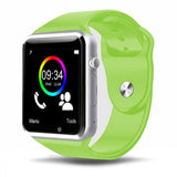 Kids smart watch with sim card by Petra store featuring green strap and touchscreen display