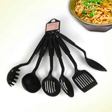 Petra store black Non-stick Pan Kitchen Utensils set with six essential cooking tools for home and kitchen