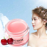 Petra store pink lip mask jar with cherries and woman background Lip Skin Care Moisturizer