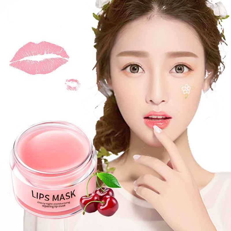 Petra store Lip Skin Care Moisturizer pink lips mask jar with woman applying lip balm