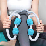 Petra store Leg Massage Roller with blue textured rollers for effective muscle relief