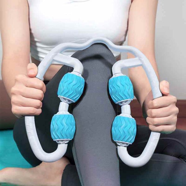 Petra store Leg Massage Roller with blue textured rollers for effective muscle relief