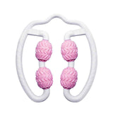 Petra store pink and white Leg Massage Roller with textured rollers for muscle relief and fitness recovery