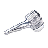 Stainless steel lemon slicer from Petra store with ergonomic handle for easy citrus cutting